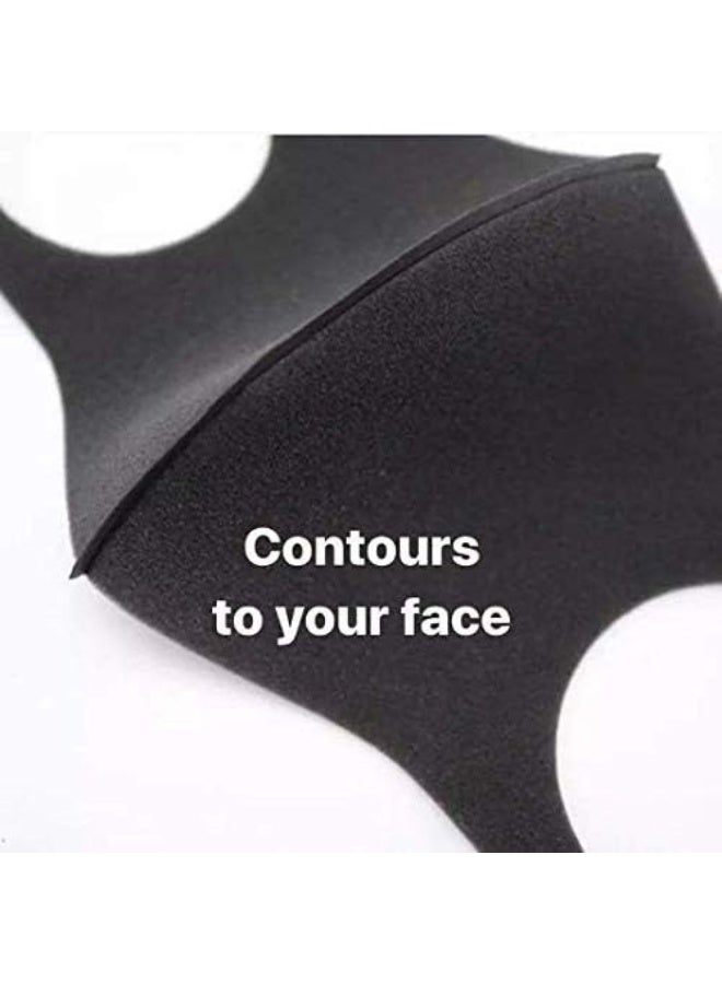 [12-Pack] Black Unisex Single-Layer Reusable and Washable Polyester Face Masks | Soft and Comfortable Face Covering with Stretchy Ear Loops | Breathable Sports Mask for Protection Outdoor + Indoor - Image 4